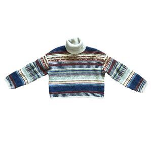 United Colors Of Benetton Sweater Youth Sm Cropped Shetland Fair Isle Nordic
